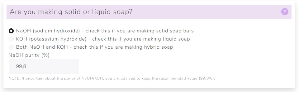 The Cosmetics Lab Soap Calculator - liquid soap or bars