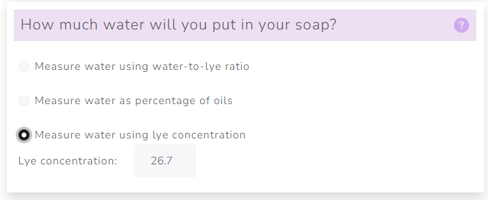 The Cosmetics Lab Soap Calculator - lye concentration