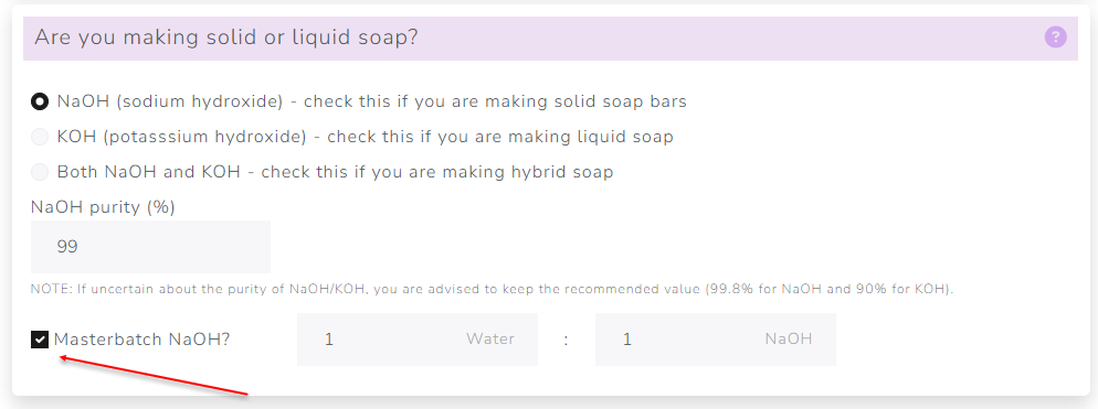 The Cosmetics Lab Soap Calculator - lye concentration